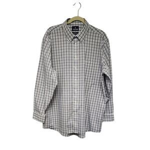 Stafford Executive Travel Men's Long Sleeve Button Down Shirt Size 17.5/34-35